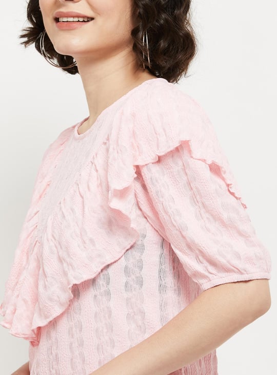 Women Textured Ruffled Top 