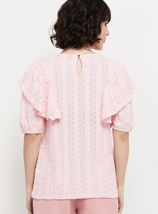 Women Textured Ruffled Top 