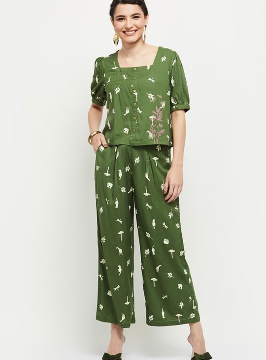 Women Printed Square Neck Top