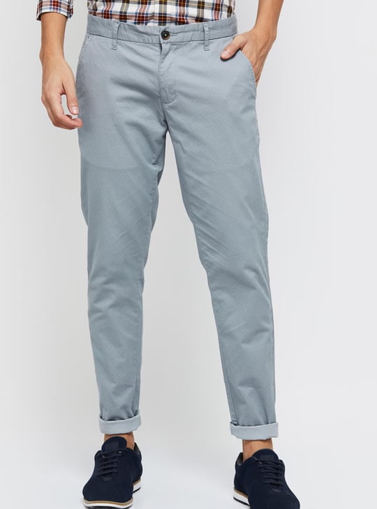 Men Solid Sull-Length Skinny Chinos