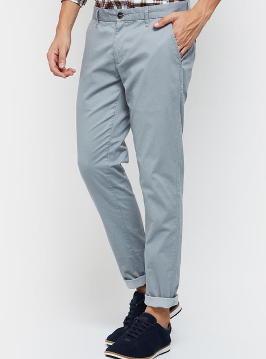 Men Solid Sull-Length Skinny Chinos