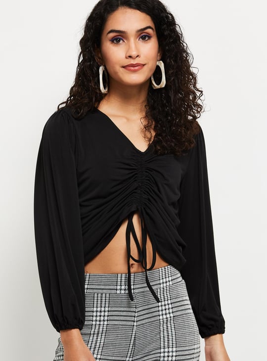 MAX Women Solid Crop Top