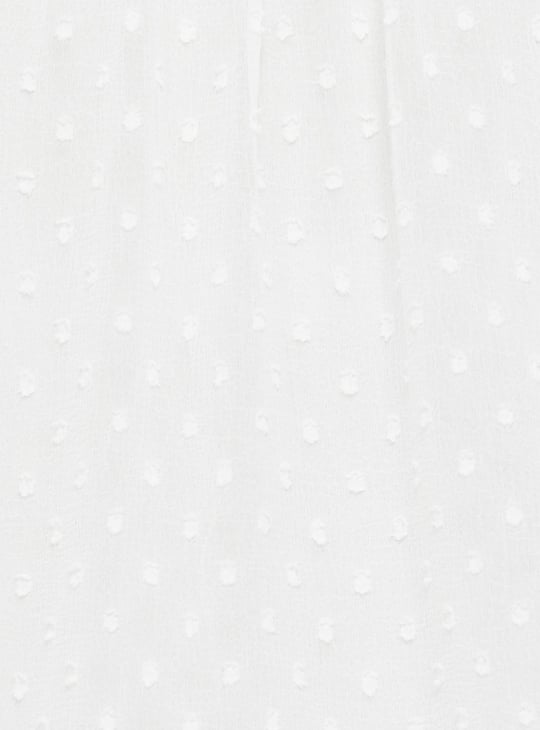 Women Textured Band Collar Top