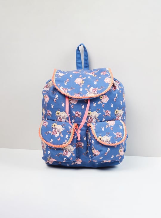 Girls Floral Printed Backpack 