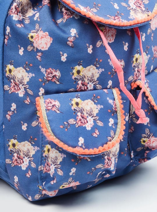 Girls Floral Printed Backpack 