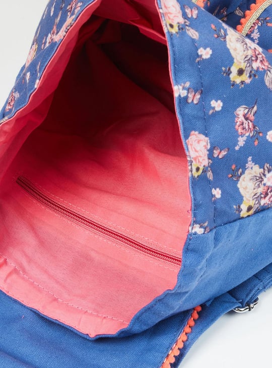Girls Floral Printed Backpack 