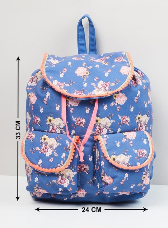 Girls Floral Printed Backpack 