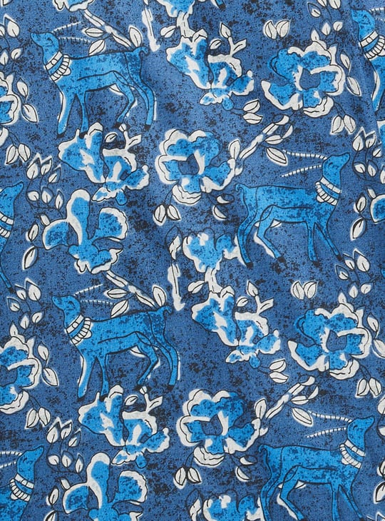 Men Printed Mandarin Collar Short Kurta