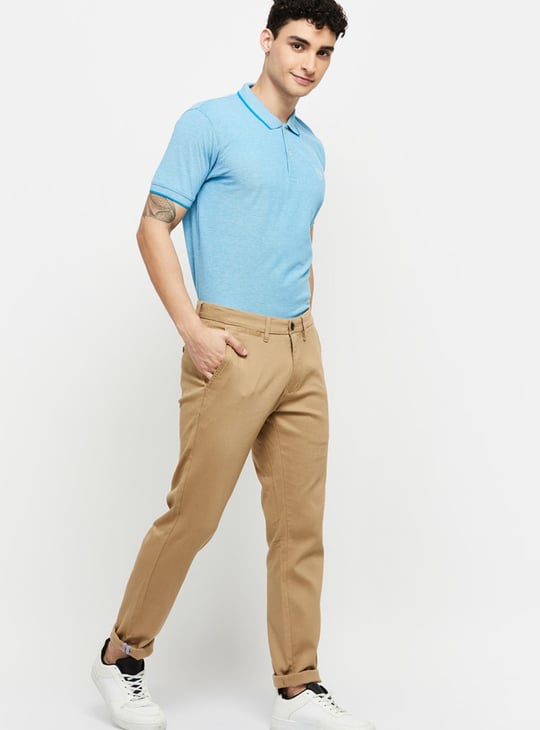 Men Solid Polo Neck T-Shirt