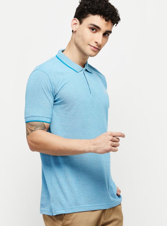 Men Solid Polo Neck T-Shirt
