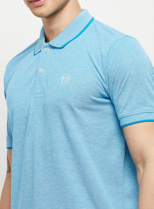 Men Solid Polo Neck T-Shirt