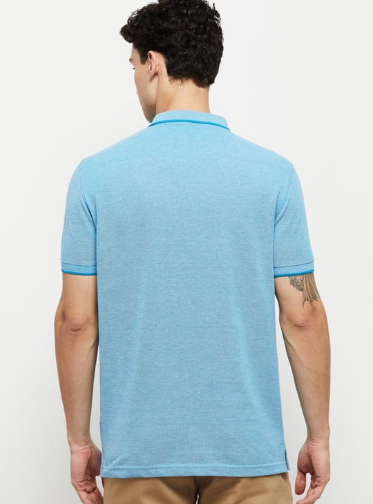 Men Solid Polo Neck T-Shirt