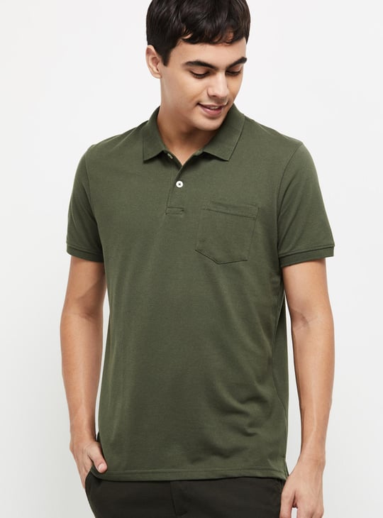 Men Solid Slim Fit Polo T-shirt 