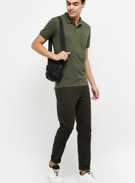 Men Solid Slim Fit Polo T-shirt 