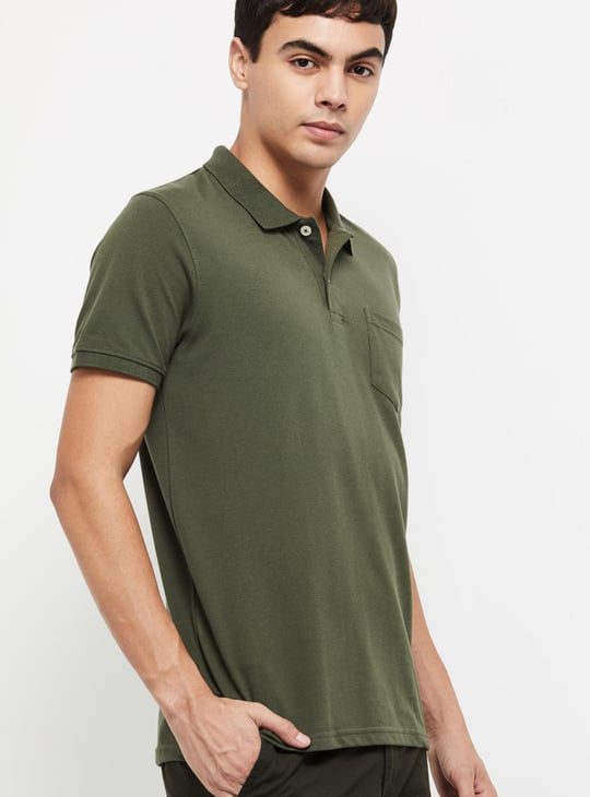 Men Solid Slim Fit Polo T-shirt 