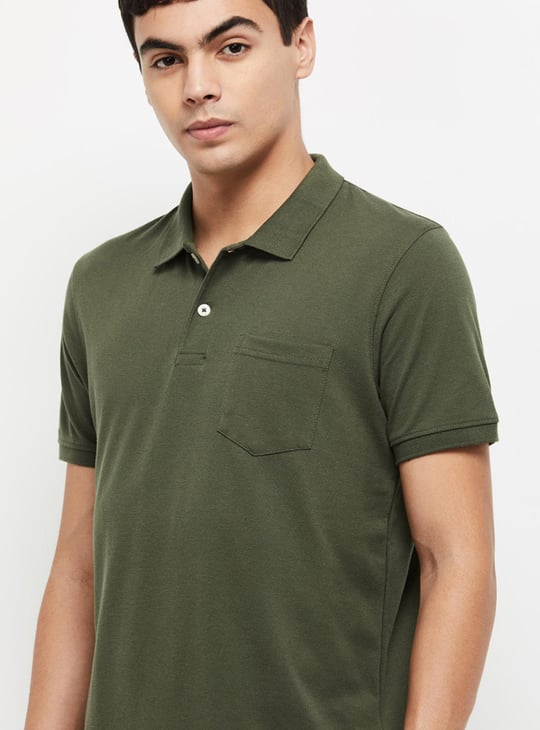 Men Solid Slim Fit Polo T-shirt 