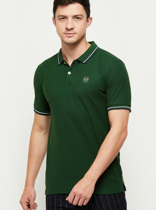 Men Solid Slim Fit Polo