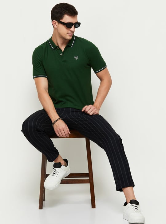 Men Solid Slim Fit Polo