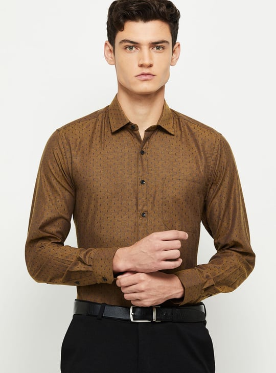 Men Printed Slim Fit Formal Shirt 