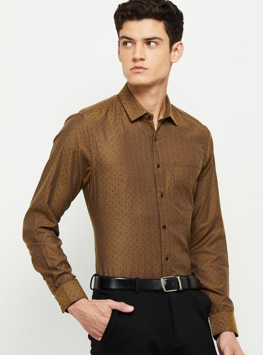 Men Printed Slim Fit Formal Shirt 