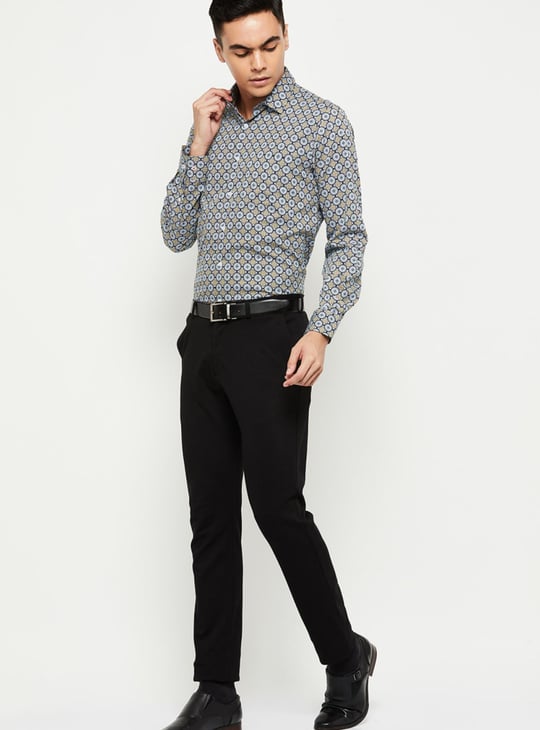 Men Printed Slim Formal Shirt