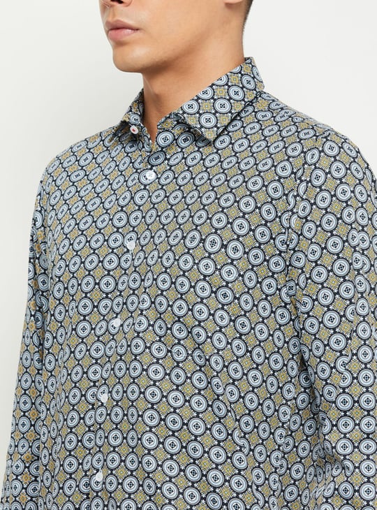 Men Printed Slim Formal Shirt