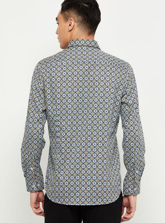 Men Printed Slim Formal Shirt
