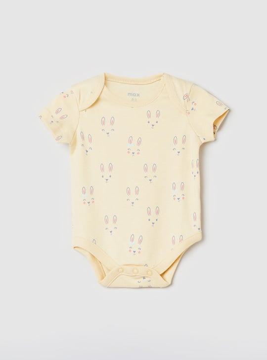 Girls Printed Anti-Bacterial Bodysuit - Pack of 4 