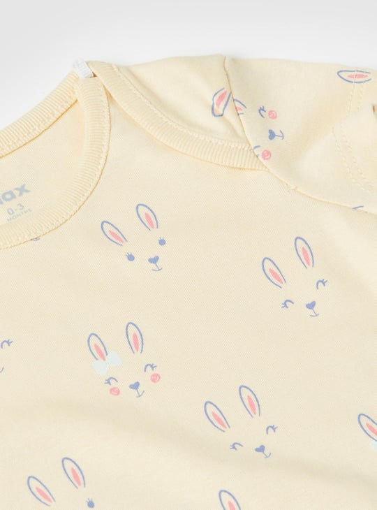 Girls Printed Anti-Bacterial Bodysuit - Pack of 4 