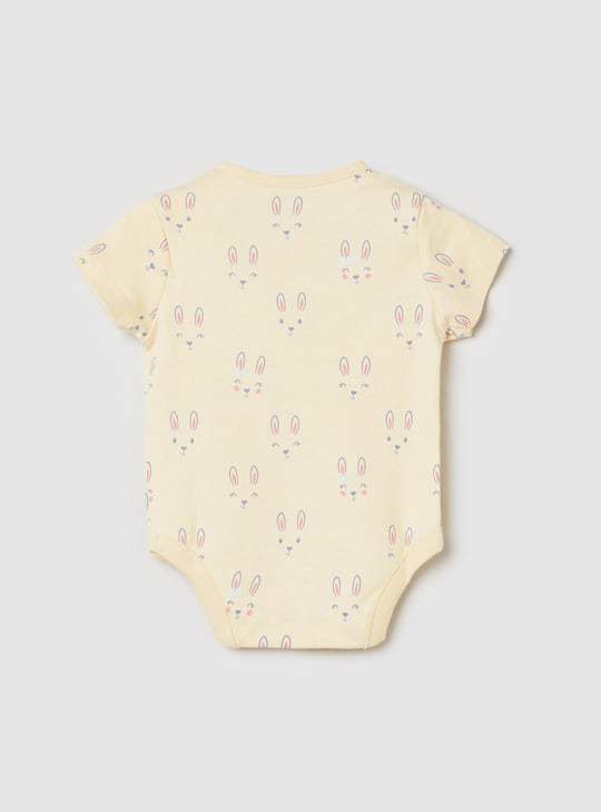 Girls Printed Anti-Bacterial Bodysuit - Pack of 4 