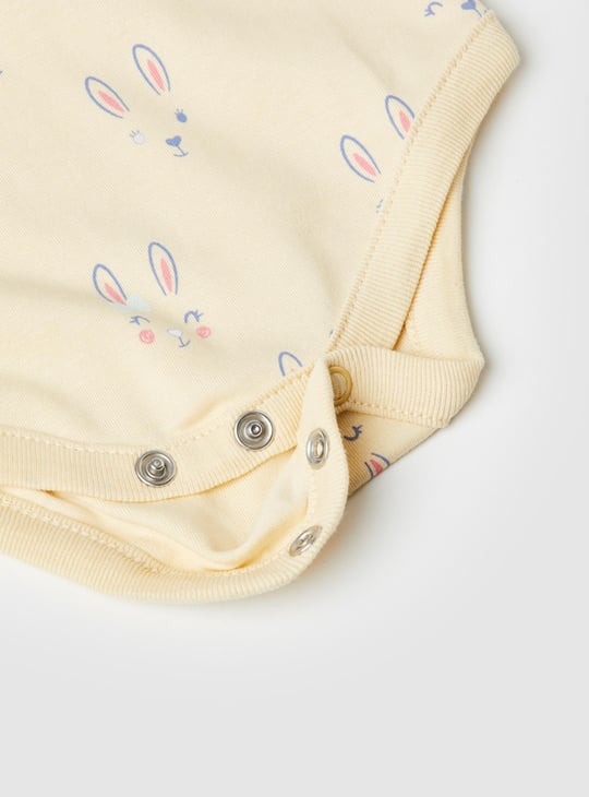 Girls Printed Anti-Bacterial Bodysuit - Pack of 4 