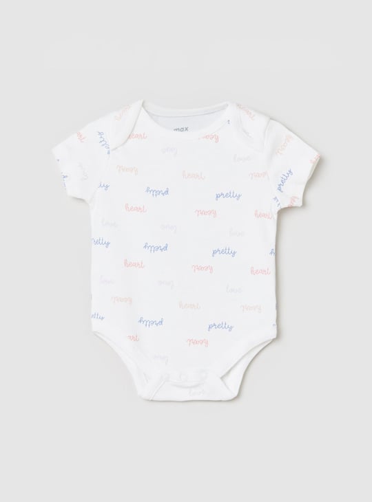 Girls Printed Anti-Bacterial Bodysuit - Pack of 4 