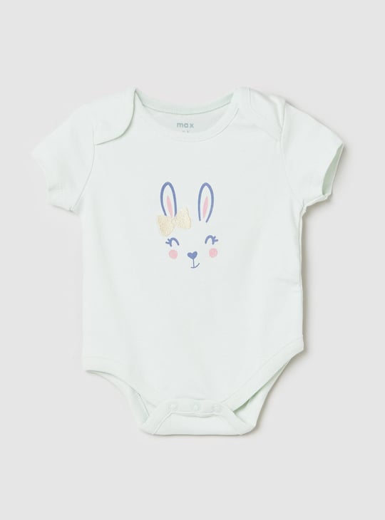 Girls Printed Anti-Bacterial Bodysuit - Pack of 4 