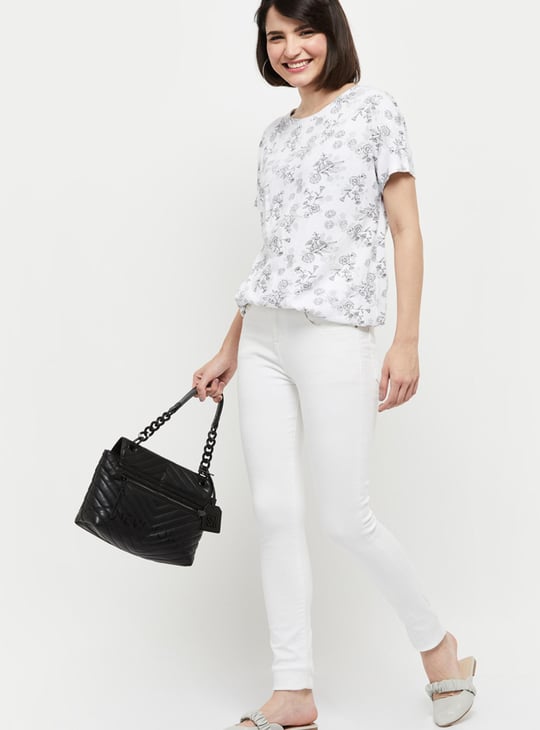 Women Printed Round Neck T-shirt