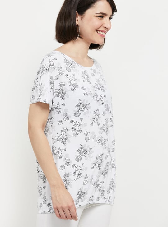 Women Printed Round Neck T-shirt
