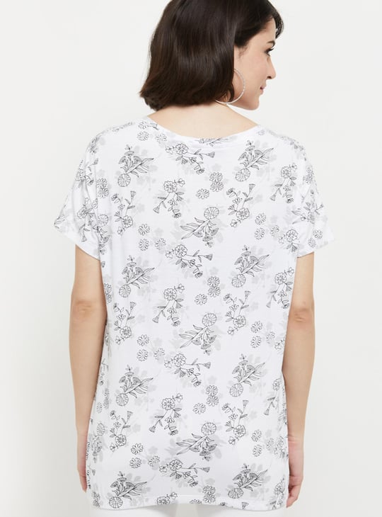 Women Printed Round Neck T-shirt