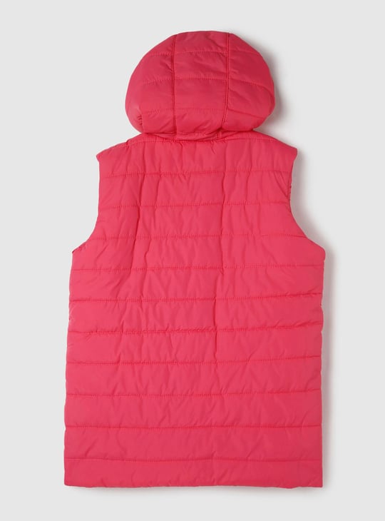 Girls Solid Hooded Bomber Jacket