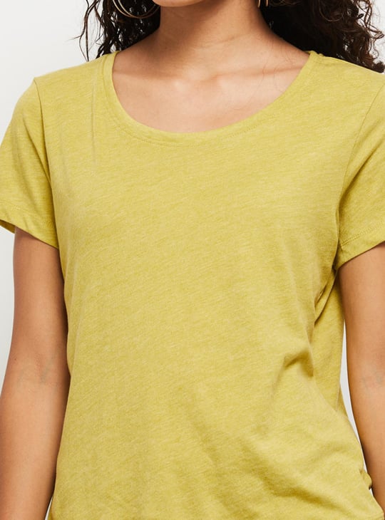 Women Solid Round Neck T-shirt