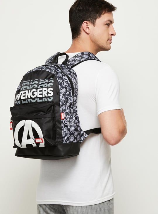 Men Avengers Printed Zip-Closure Backpack