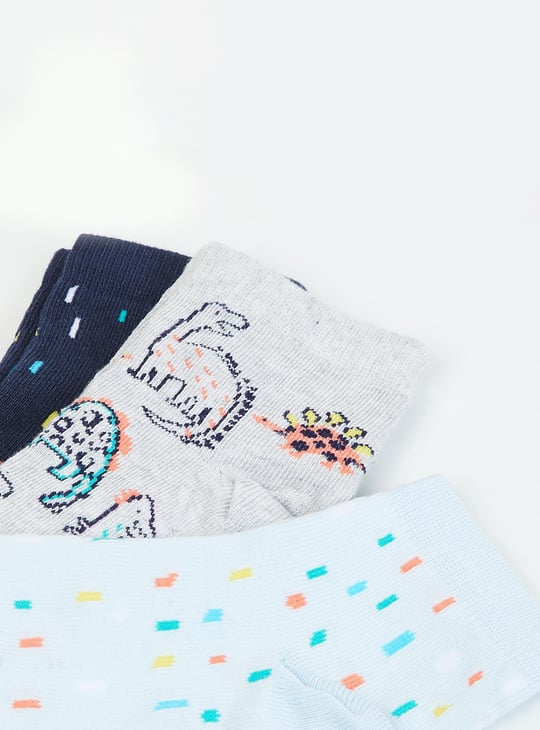 Boys Printed Ankle Length Socks - Pack of 3