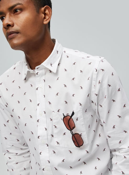 Men Printed Full Sleeves Slim Fit Casual Shirt