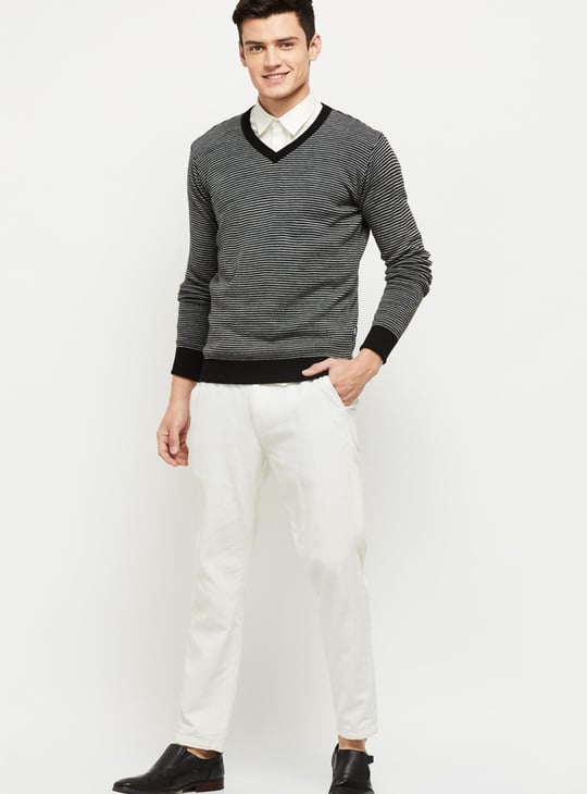 Men Striped Reversible Sweater