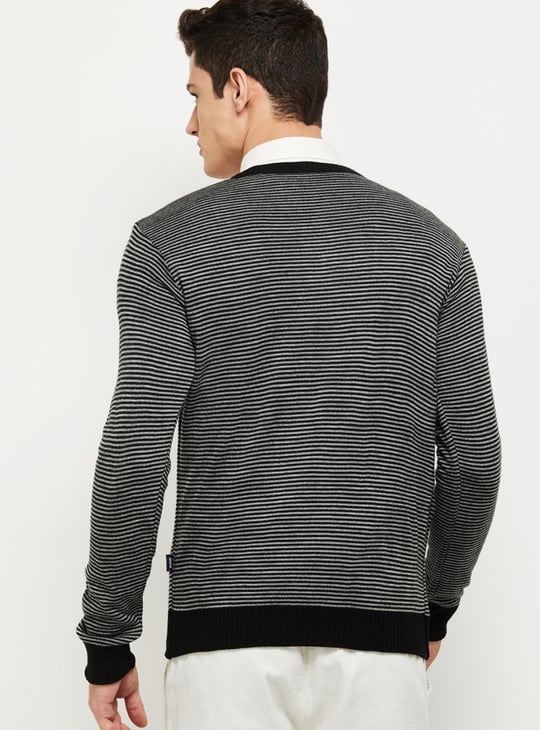 Men Striped Reversible Sweater