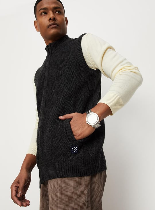 Men Medium Sleeveless Sweater