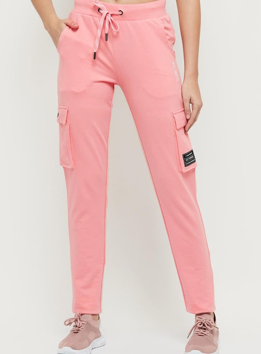 Women Solid Sports Cargo Track Pants 