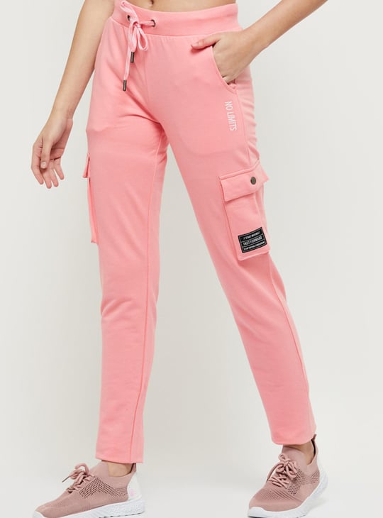 Women Solid Sports Cargo Track Pants 