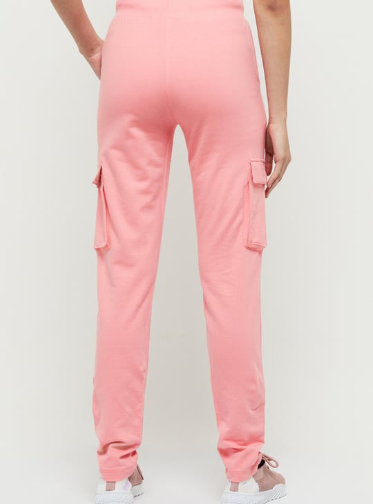Women Solid Sports Cargo Track Pants 