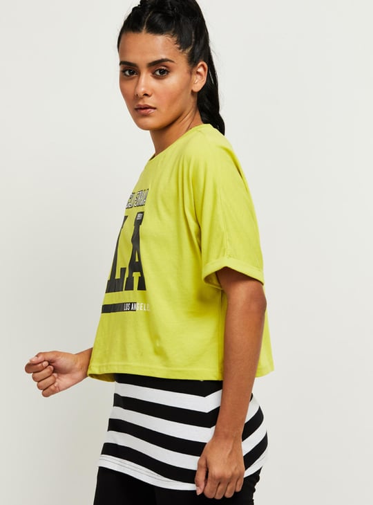 Women Printed Round Neck Layered T-shirt 