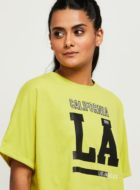 Women Printed Round Neck Layered T-shirt 