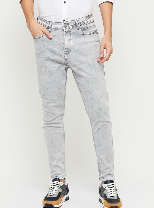 Men Faded Carrot Fit Jeans